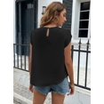 thumbnail image 2 of Blusa Casual de Manga abullonada para Mujer con Abertura en la Espalda Negro claro CH Negro claro CH Xishao ropa, 2 of 2