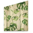 thumbnail image 2 of Designart 'Ancient Floral Tropical Leaves II' Tropical Print on Natural Pine Wood, 2 of 5