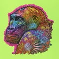 thumbnail image 2 of Colorful Neon Gorilla | Dean Russo Art Animal Lover Unisex Hoodie Sweatshirt, Safety Green, Medium, 2 of 6