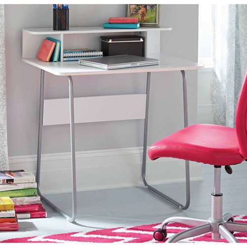Mainstays Computer Desk with Shelf in White