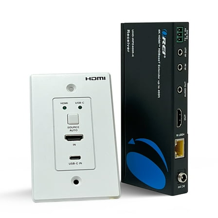 OREI 4K Wall Plate HDMI Extender upto 400 feet with HDBaseT (UHD-WPE400R-K)