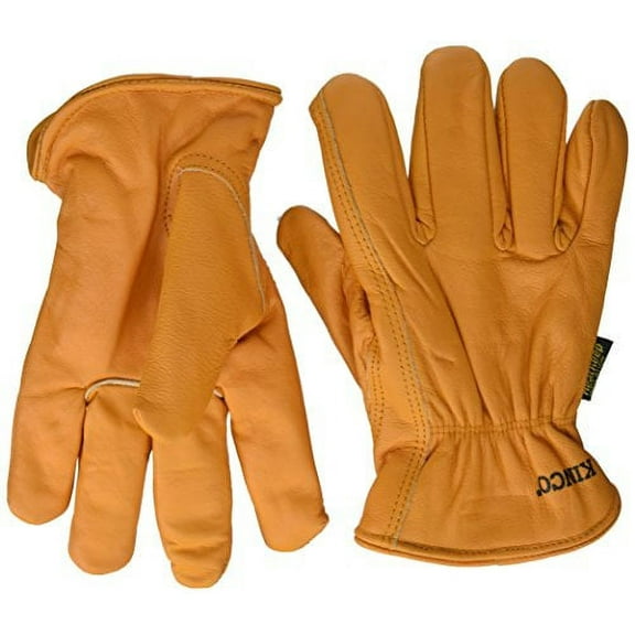 Kinco 81HK-M Lined Grain Buffalo Leather Ranch and Work Gloves, Thermal Lining (Size: M)