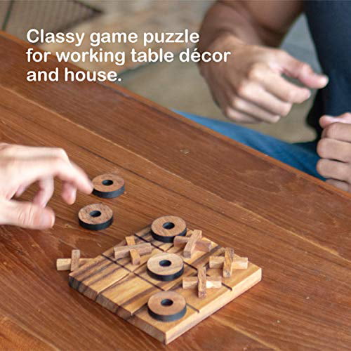 Wooden Board Game Tabletop Board Game Table Decor for Teens Conversation  Starter Travel Friendly Brain Teaser Puzzle 5x5 inch 