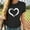 Black, variant on OKBOP Shirts for Women,Short Sleeves Heart-shaped Print Casual Tops Blouse T-shirt