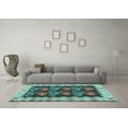 thumbnail image 3 of Ahgly Company Indoor Round Abstract Light Blue Contemporary Area Rugs, 6' Round, 3 of 4