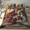 thumbnail image 1 of Thunderbolts Conjunto de sábanas temático, trío de piezas, cómodo y amigable con la piel, diseño único, regalo de decoración para el hogar para familiares, amigos y fans,135cm *200cm, 1 of 6