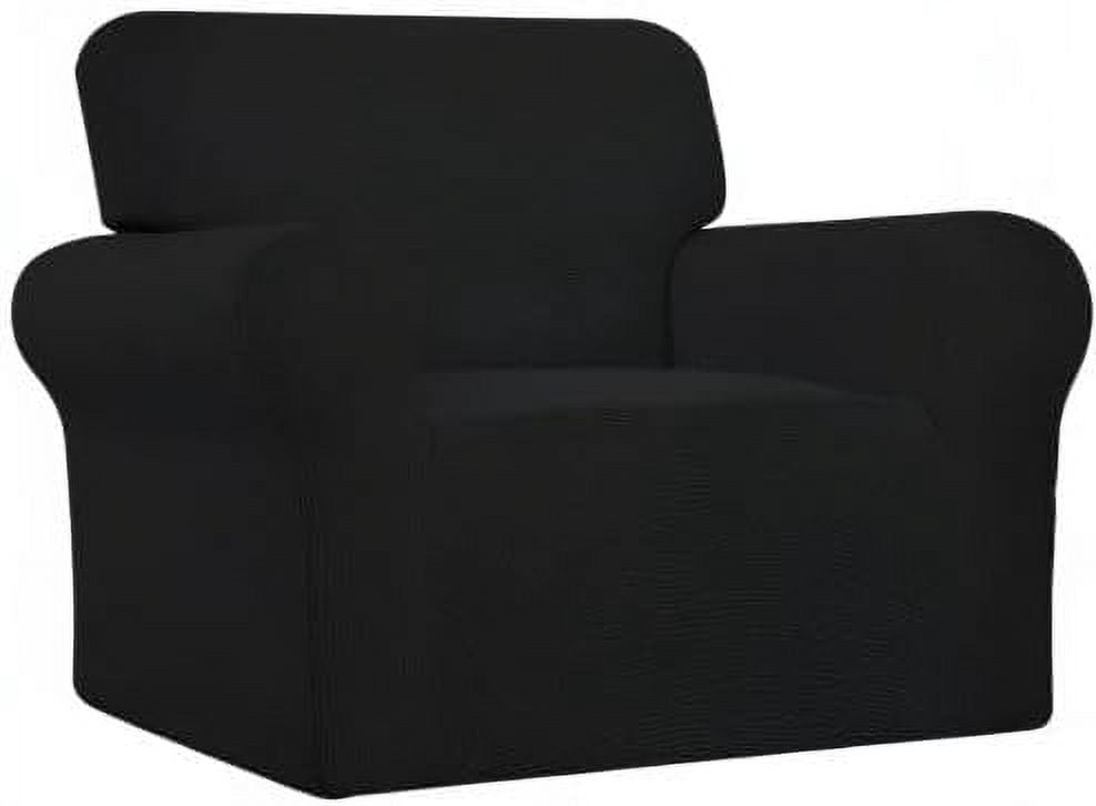 Wehilion Stretch Oversized Sofa Slipcover 1-Piece Sofa Cover Furniture Protector Couch Soft with Elastic Bottom for Kids, Polyester Spandex Jacquard Fabric Small Checks Christmas Red