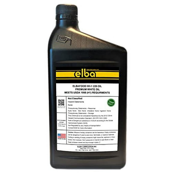 Food Grade | Gear Oil 220 | Industrial Gear Oil | NSF Registered AS H-1. Kosher and Halal Approved. Compare to: LUBRIPLATE | Petro-Canada | . (1 US QT)