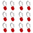 thumbnail image 2 of Rose Shower Curtain Hooks,12 Pcs Double Glide Shower Curtain Rings Stainless Steel Rustproof Decorative Shower Hook Ring with Resin Rose Flower for Bathroom Shower Rods, 2 of 7