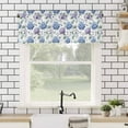 thumbnail image 4 of Purple Blue Valances for Windows Hydrangea Floral Fruit Eucalyptus Leaves Country Rod Pocket Curtain Valance Window Treatment Short Curtains for Kitchen Living Room, 60"x18", 4 of 5