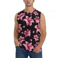 thumbnail image 2 of Goofa Lilies Flowers Printed Men's Sleeveless T-Shirt - Athletic Gym Workout Tank Top for Men - Moisture-Wicking, UPF 30+ Quick-Dry Muscle Tee-3X-Large, 2 of 8