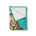 thumbnail image 2 of Paparazzi Soft Flannel Fleece Blanket, Funny Photographer with Press Media Camera Reporter Smiling Photo, Cozy Plush for Indoor and Outdoor Use, 50" x 70", Sea Green and Warm Taupe, by Ambesonne, 2 of 5
