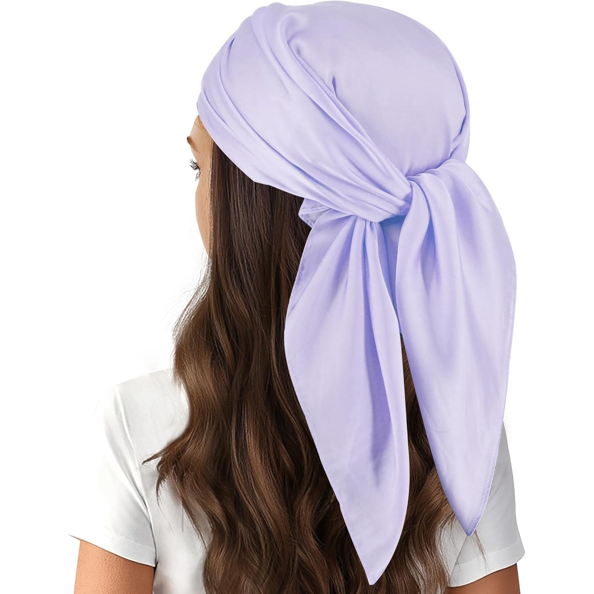 BURIBURI Head Scarf for Women Hair 27 Square Satin Silk Feeling Bnadana Neck Scarf Handbag Accessories Etc