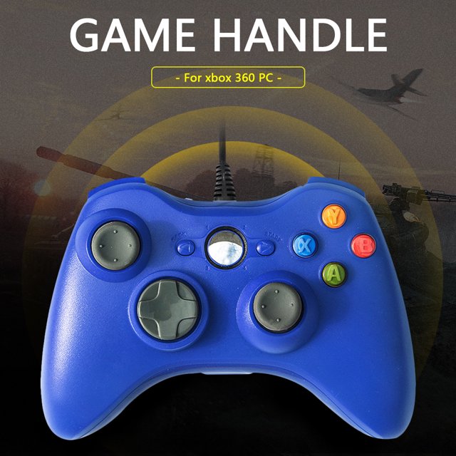 Controlador con cable Controlador de juegos Gamepad ergonómico para Xbox 360 (azul)