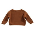 thumbnail image 3 of Infant Baby Girl Boy Knit Sweater Solid Color Oversized Crewneck Warm Pullover Sweatshrit Fall Winter Tops, 3 of 6