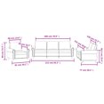 thumbnail image 4 of vidaXL 3 Piece Sofa Set with Cushions Dark Green Velvet, 4 of 5