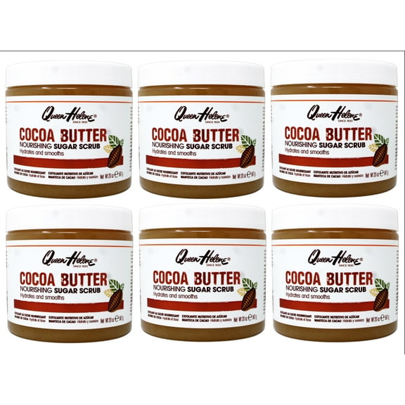 6 Pack - Queen Helene Nourishing Cocoa Butter Sugar Scrub, Hydrates and Smooths, 20 Ounce