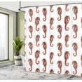 thumbnail image 5 of Ambesonne Seahorse Shower Curtain, Pattern in Watercolors, 69"Wx84"L, Grey and Red, 5 of 5