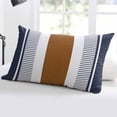 thumbnail image 5 of Modern Brown Blue Throw Pillow Covers, Boho Contemporary Geometric Striped Soft Breathable Pillow Cases with Zipper for Sleeping, Queen Size Pillowcases for Couch Bed Sofa Chair 20x30 Inches, 5 of 6