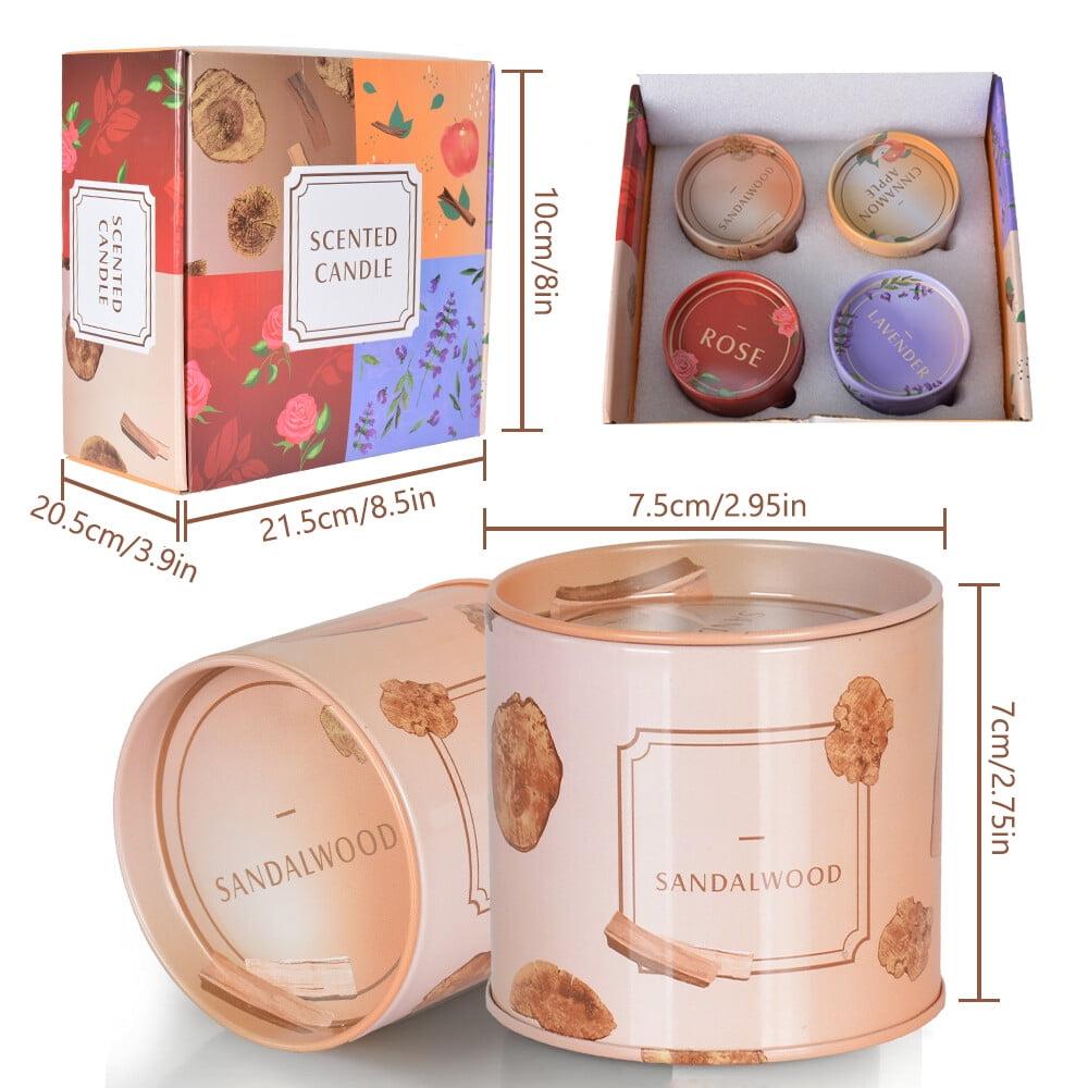 AYAMAYA 4 Pack Scented Candles Set, Jar Soy Wax Aromatherapy Candles for Home Scented, 200-Hour Long-Lasting Burn Time, Gift for Women Christmas New Year Birthday Valentine