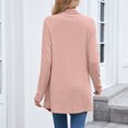 thumbnail image 6 of Womens Solid Color Open Front Knit Cardigan Coat Lightweight Simple Long Sleeve Loose Fit Cardigan, 6 of 6