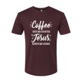 thumbnail image 2 of Wild Bobby Coffee Gets Me Started Jesus Keeps Me Going Inspirational/Christian Men Premium Tri Blend Tee, Cardinal, Small, 2 of 5