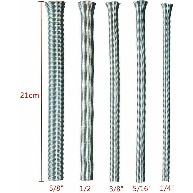 Lot De 5 Ressorts à Cintrer Les Tubes - Acier Haute Densité - Pour Tubes Cuivre, Alu, Inox (6mm à 16mm) - 21cm
