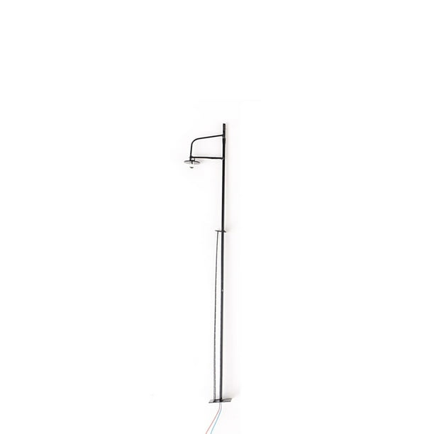 Yuarrent Modelo de lámpara de vía férrea, farola de escala clásica con escalera, accesorios de construcción, manualidades de un solo cabezal, diseño Artesanía Negro (Escala 1:120) Yuarrent HA064511-08