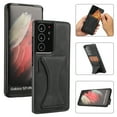 thumbnail image 1 of Leather Stand Case For Samsung Shockproof Card Slot Phone Cover, S20P Black, 1 of 6
