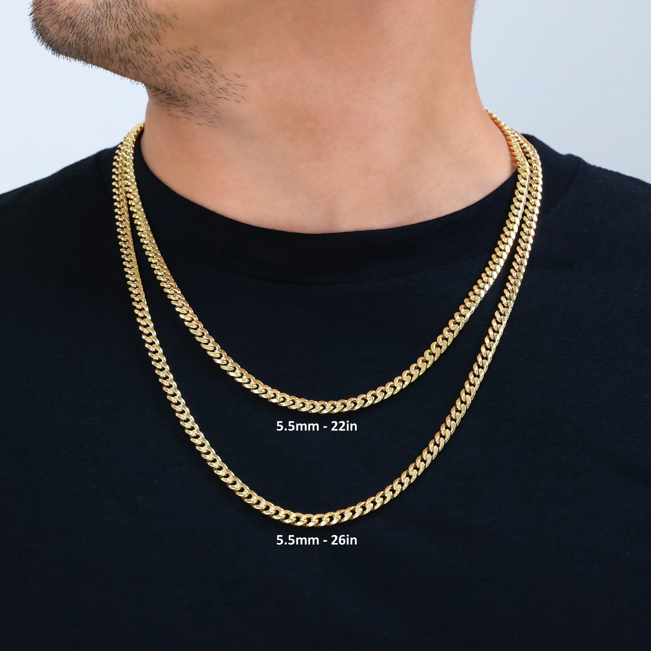 Nuragold 14k Real Yellow Gold Miami Cuban Link 5.5mm Chain Necklace (16"-30") Italian Jewelry for Men & Women