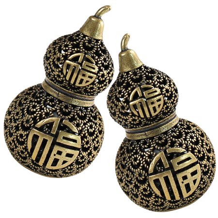 WRITWAA Brass Gourd Charms for Jewelry Making, Pendants, Bracelets, Anklets - 2 Pieces Decorative Craft Set
