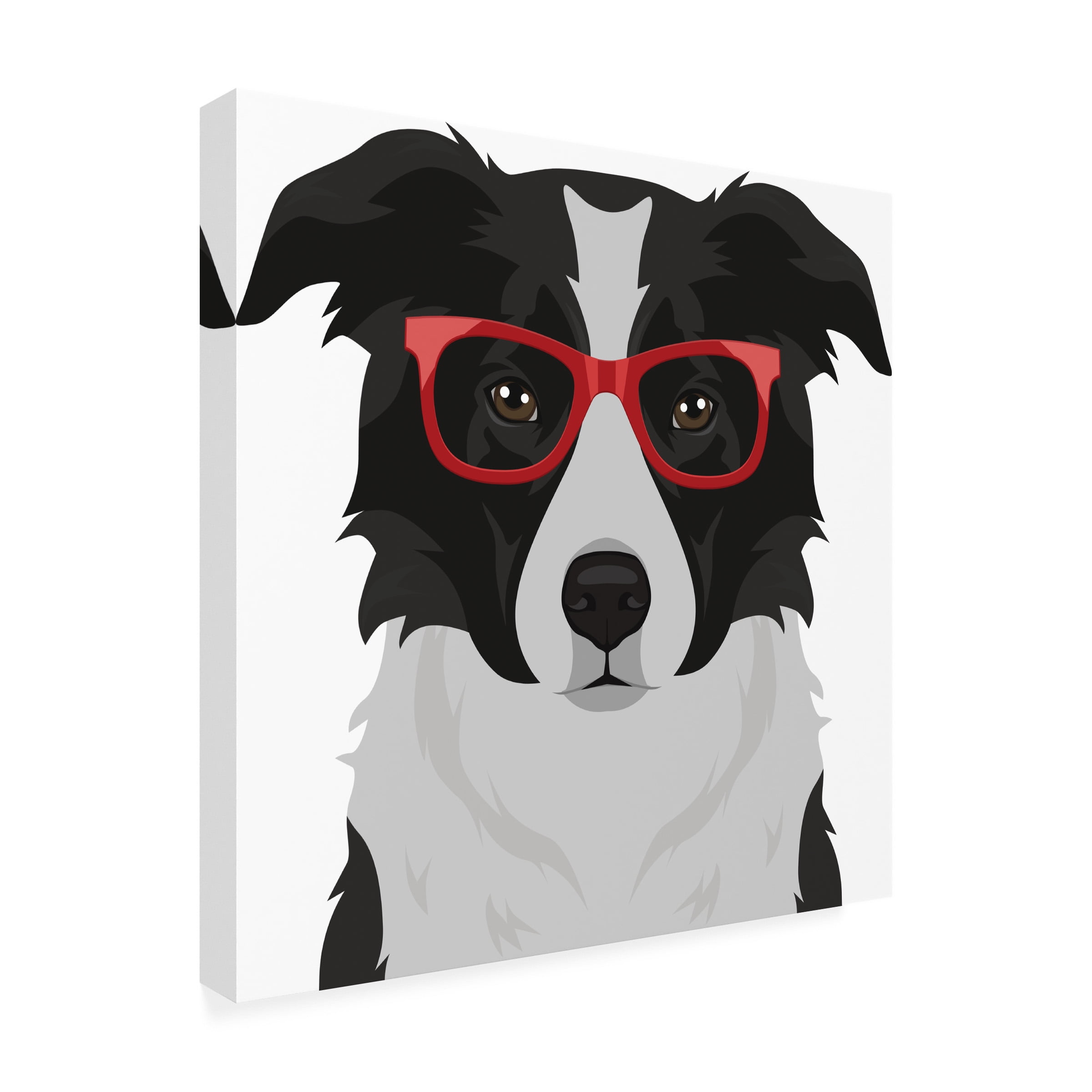 Furbaby Affiliates 'Border Collie Wearing Hipster Glasses' Canvas Art