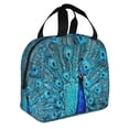 thumbnail image 2 of Fotbe Beautiful Blue Peacock Bolsa Térmica con Estampado y Forro de Aluminio Grueso Bolsa de Almuerzo con Bolsillo Frontal para Hombres y Mujeres, Ideal para Trabajo, Escuela, 2 of 8