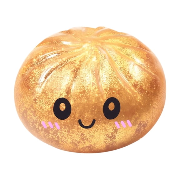 Glitter Dumpling Squishy, Squishies Stress Relief for Adults, Soft Slow Rising Mochi Squeeze Toys, Cute Desk Decor