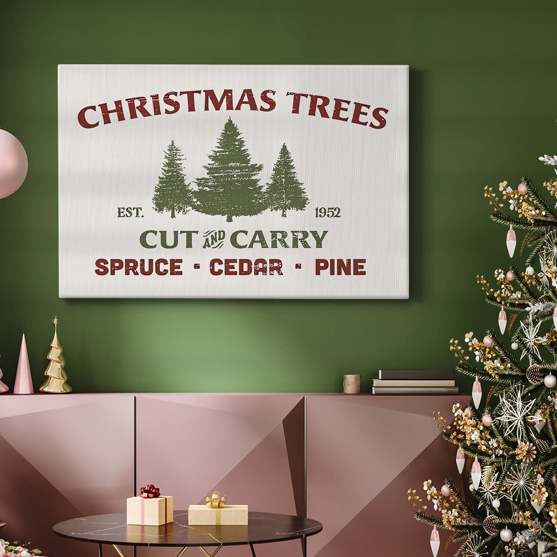 Christmas Farm Sign I- Gallery Wrapped Canvas