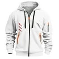 thumbnail image 3 of KeShDi Mens Winter Coats Men's Cargo Solid Color Multiple Pockets Sports Ditness Training Long Sleeved Hooded Casual Jacket White L, 3 of 3