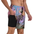 thumbnail image 2 of Gaeub Sky Sunflower Skull Print Mens Swim Trunks with Compression Liner,Board Shorts Quick Dry,Beach Swimwear with Pockets-3X-Large, 2 of 6