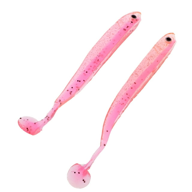 2 Unids / Simulación Sve Minnow Baits Swimbaits Head Señuelos T Cola Señuelos Aparejos De Pesca marrón Baoblaze Cebos de pesca de silicona