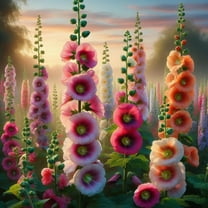 Hollyhock Seeds for Planting, Mixed Colors - 100  Seeds - Long Blooming Period in All Zones