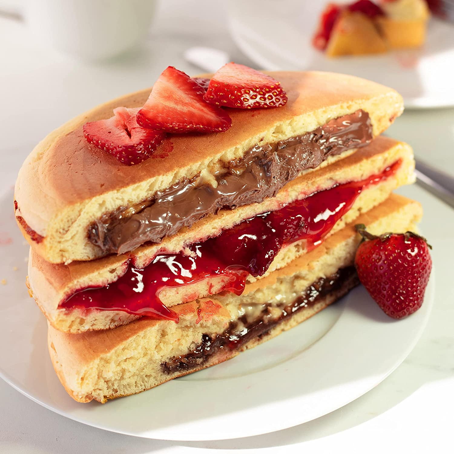 CucinaPro Stuffed Pancake Maker- Make a GIANT Stuffed Waffle or Pancake in Minutes- Add Fillings for Delicious Breakfast or Dessert Treat, Non Stick