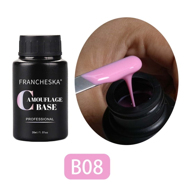 Polvo para uñas Arte de uñas Goma Color nude Base Brillantina Brillantina Fototerapia Base Pegamento Arte de uñas