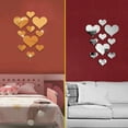 thumbnail image 1 of Vaidha 10pcs Heart Acrylic Mirror Wall Sticker Mural Decal Removable Stickers, 1 of 4