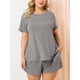 thumbnail image 2 of Conjunto De PijaManCorLunares RoDe Dormir TalGrande PaMujer  Gris 3XL, 2 of 6