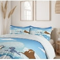 thumbnail image 6 of Ambesonne Animal Duvet Cover Sets, Polar Bears Seal Penguins, 2-King, Sky Blue and White, 6 of 7