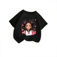 thumbnail image 3 of MEZZALL T-Shirt Graphique Mignon pour Fille, Col Rond, Manches Courtes, Tee d'Été Décontracté, T-Shirts Hauts, Noir, 13-14 Ans, 3 of 5