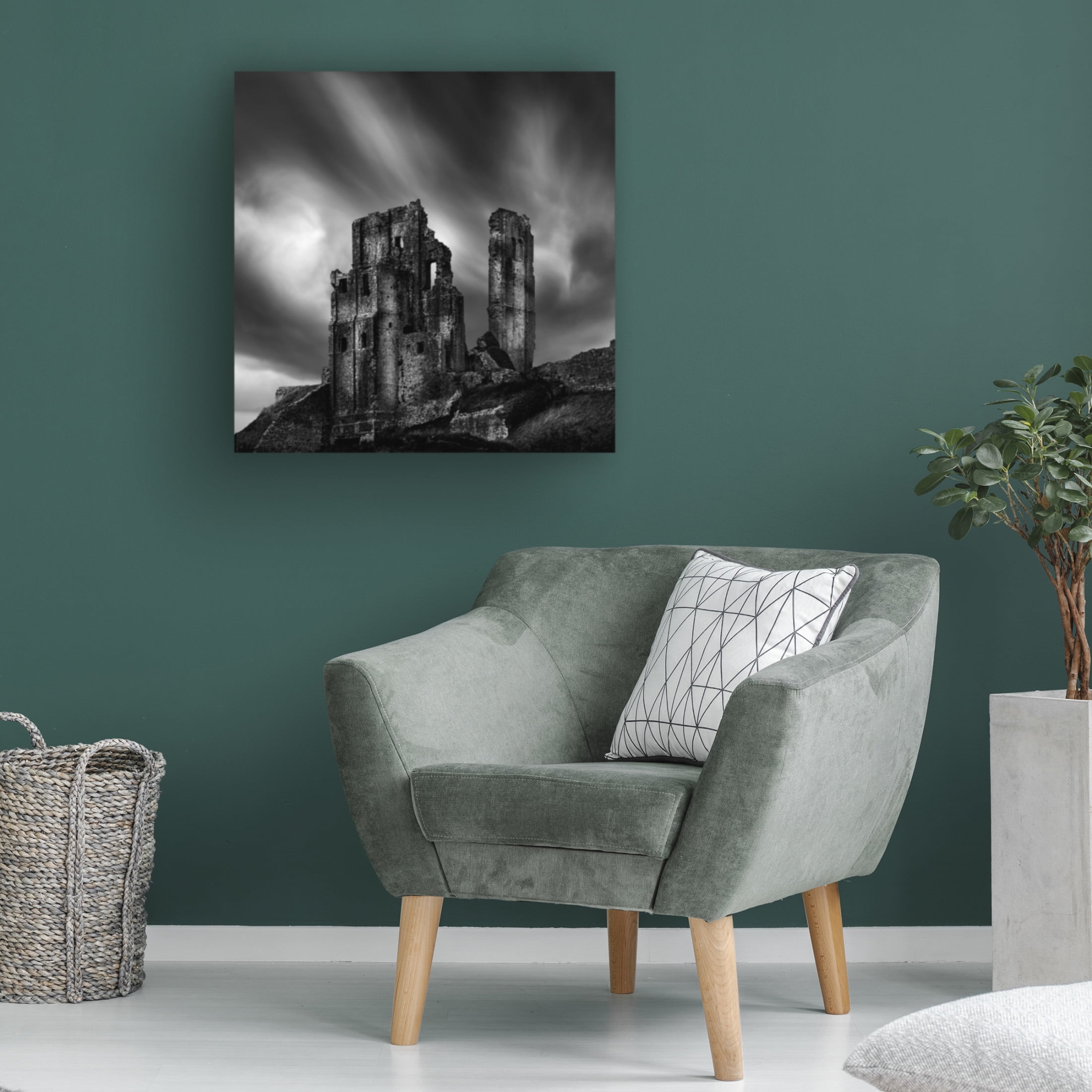 Canvas Wall Art - George Digalakis 'Corfe Castle' Wall Art for Living Room, Bedroom, or Office D?cor by Trademark Fine Art - 18 x 18 Inches