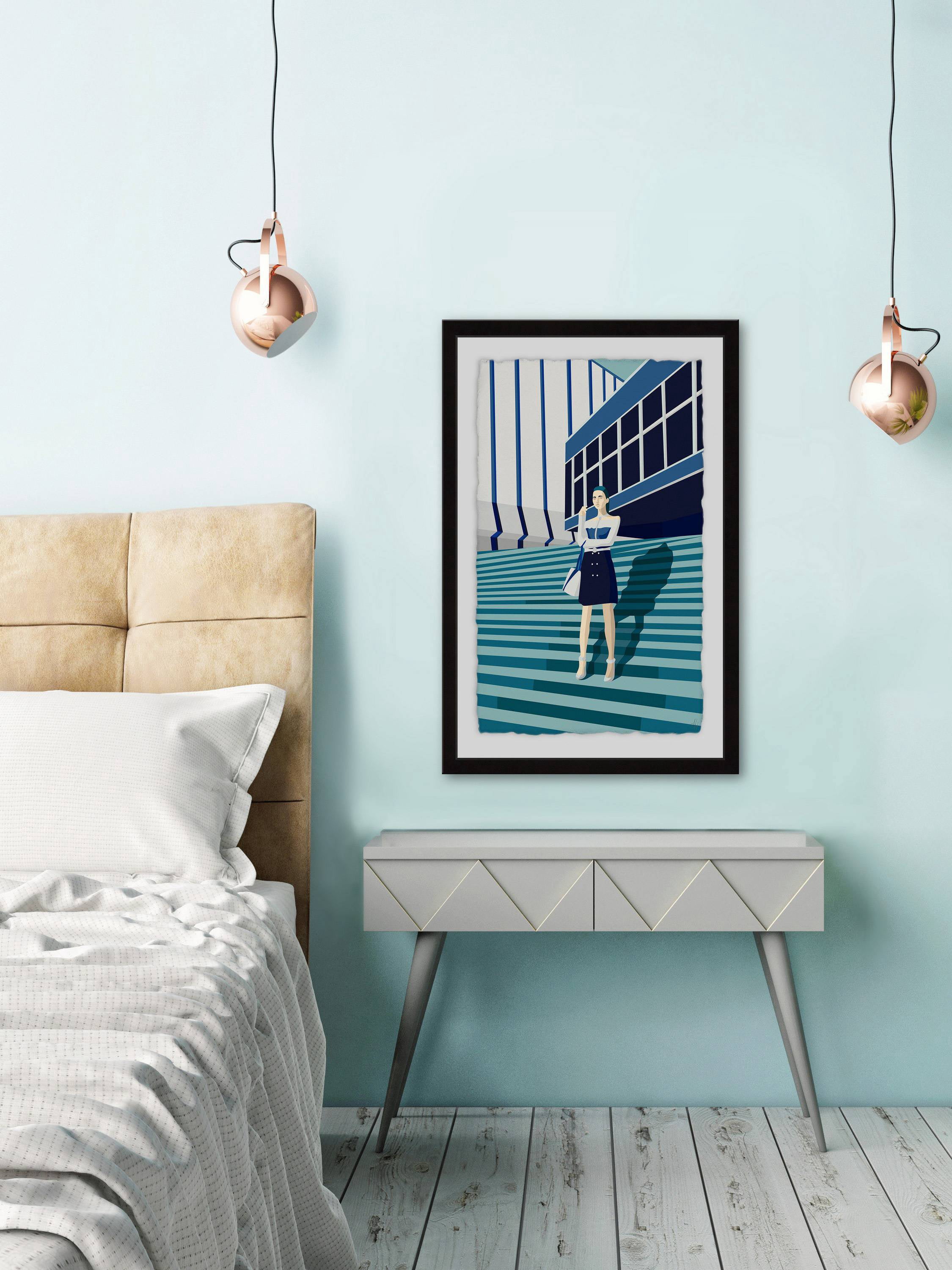 Steps to Fashion Framed Painting Print