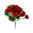 thumbnail image 3 of 10 Heads Artificial Carnations,Silk Hydrangea Bouquet Decoration Plastic Plant Suitable for Photo Props Family Party Home Decoration Bridal Wedding Bouquet Decoration (Red，1Pc), 3 of 9