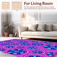 thumbnail image 2 of ODIKA 8'x10' Machine Washable Non-Slip Area Rug, Interwoven Floral Waves Featuring Stylized Blossoms and Curved Lines High Traffic Rug with Pad, Pink, 340845, 2 of 8
