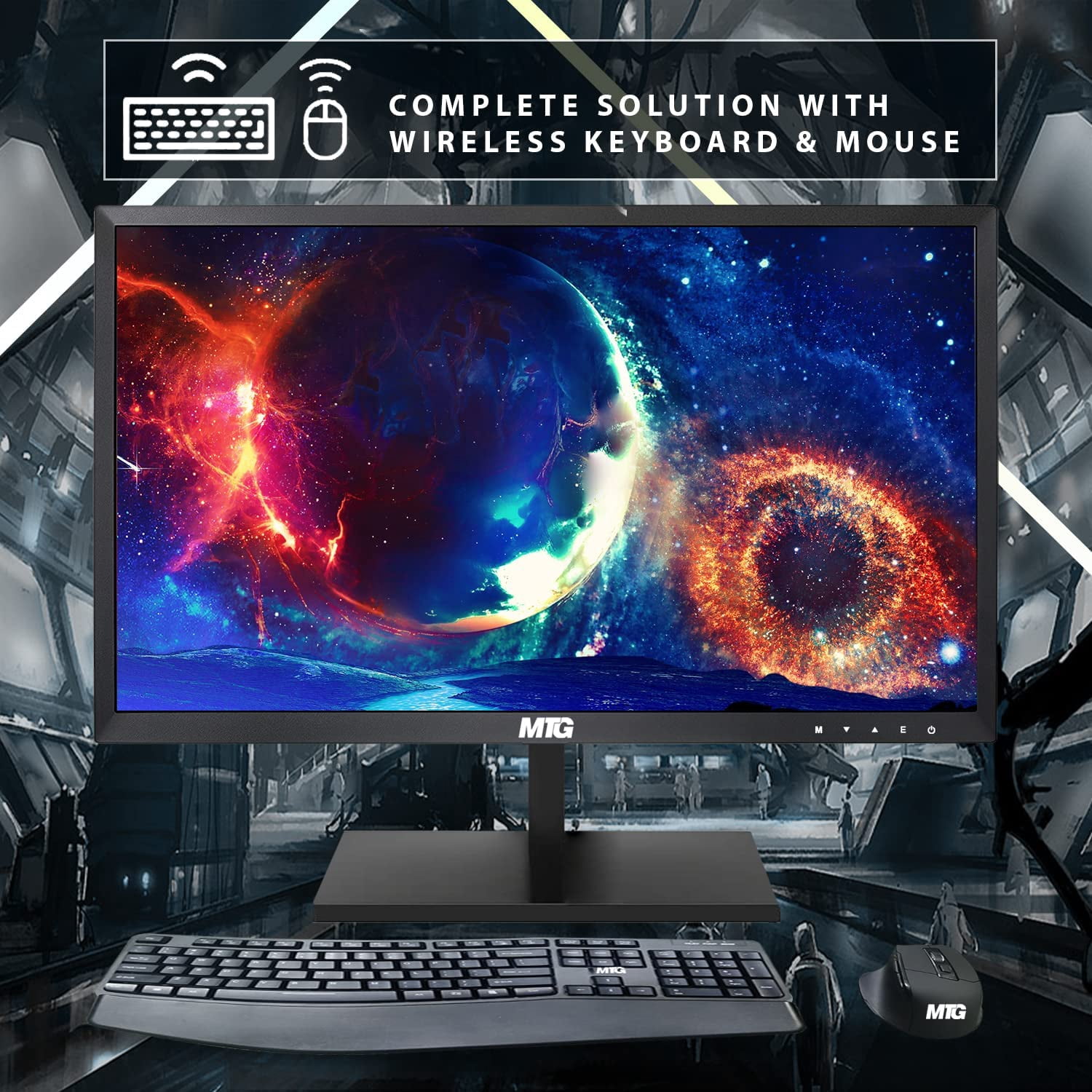 Restored TechMagnet All in one Desktop Computer,Cheetah 6,Intel Core i5 6th Gen ,16GB DDR3,240GB SSD,27 inch LED Monitor,MTG Wireless Ergonomic Keyboard Mouse Windows 11 Pro